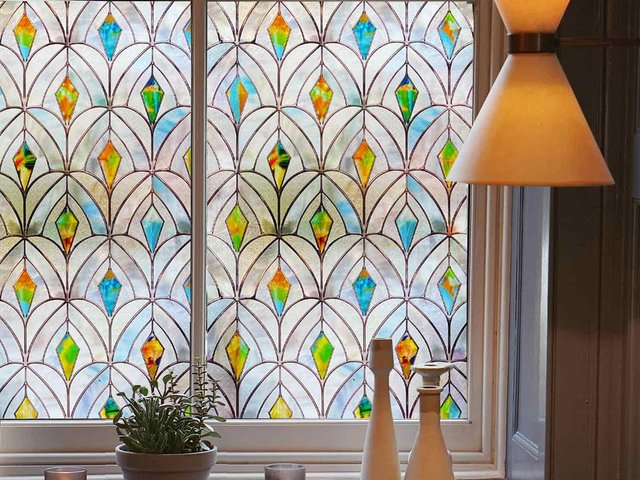 ADD.HERES Malachite stained glass window film