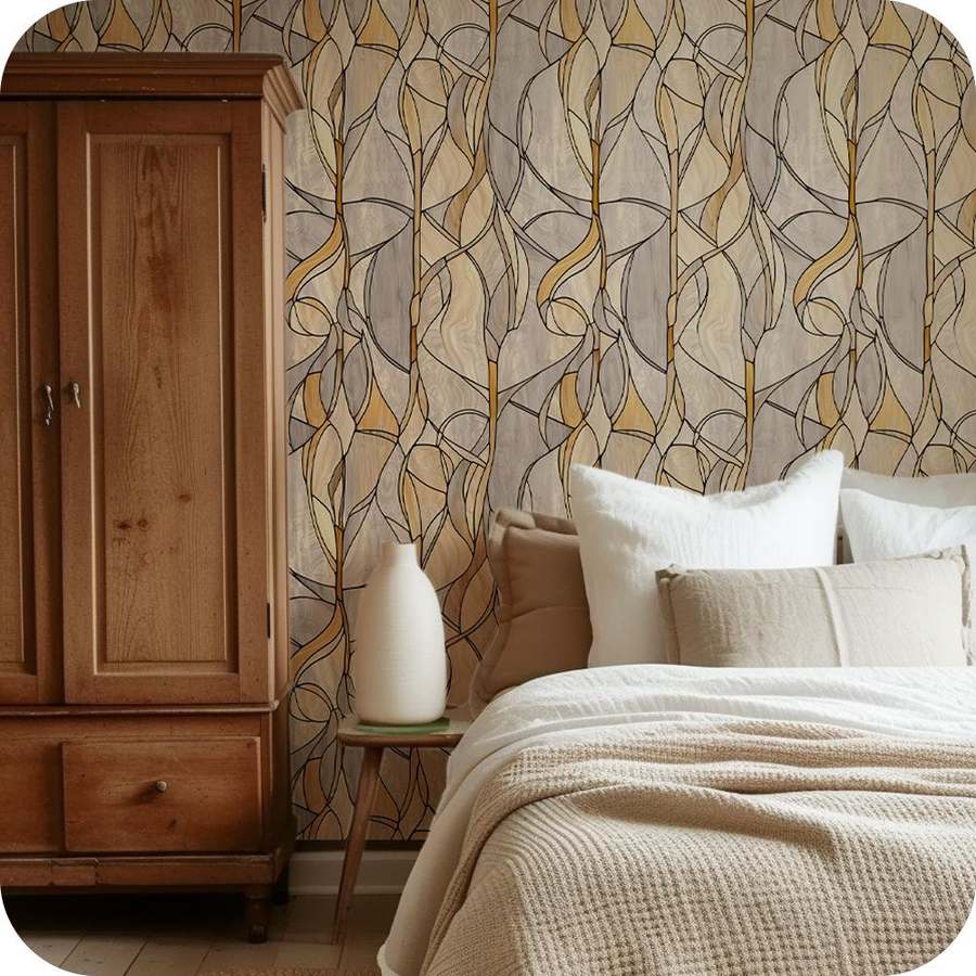 FancyFix peel-and-stick wallpaper in a bedroom